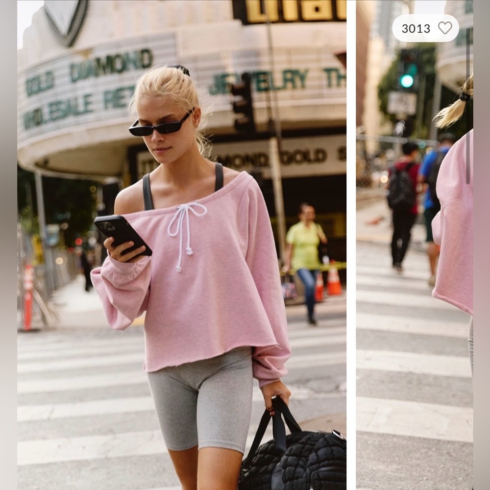 Free People FP Movement For The Win Off The Shoulder Sweatshirt (size XL)